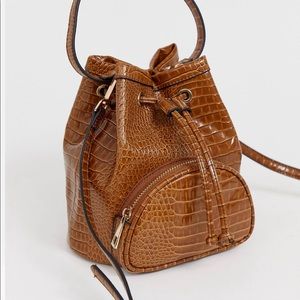 ASOS design mini croc bucket bag
